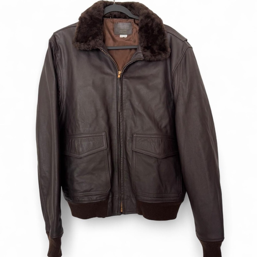 Vintage San Diego Leather Jacket Factory brown leather bomber flight jacket